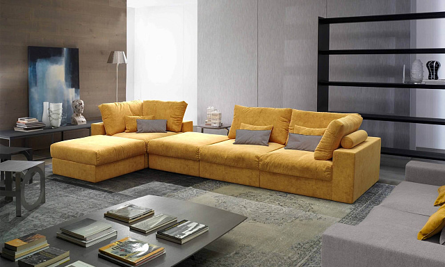 Мягкий и стильный диван Элизиум от Gliver желтого цвета